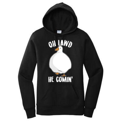 Oh Lawd He Comin Thicc Goose Meme Women's Pullover Hoodie