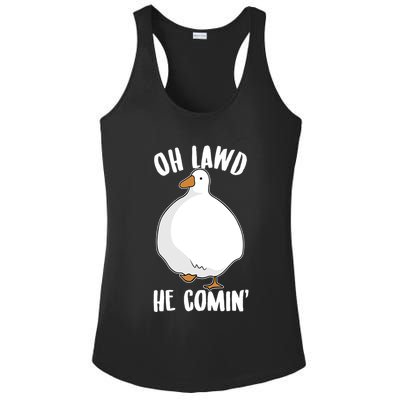 Oh Lawd He Comin Thicc Goose Meme Ladies PosiCharge Competitor Racerback Tank