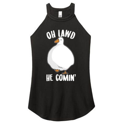 Oh Lawd He Comin Thicc Goose Meme Women's Perfect Tri Rocker Tank