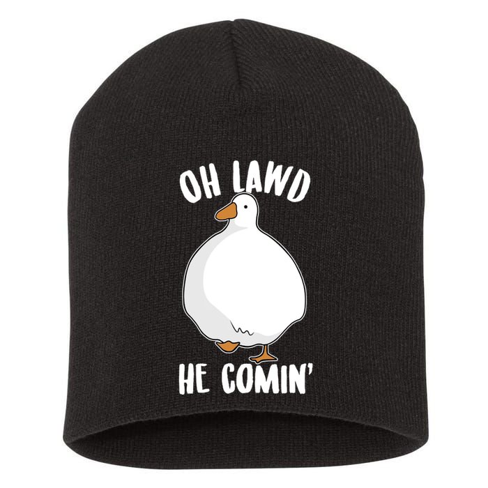 Oh Lawd He Comin Thicc Goose Meme Short Acrylic Beanie