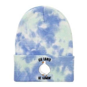 Oh Lawd He Comin Thicc Goose Meme Tie Dye 12in Knit Beanie