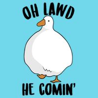 Oh Lawd He Comin Thicc Goose Meme Button