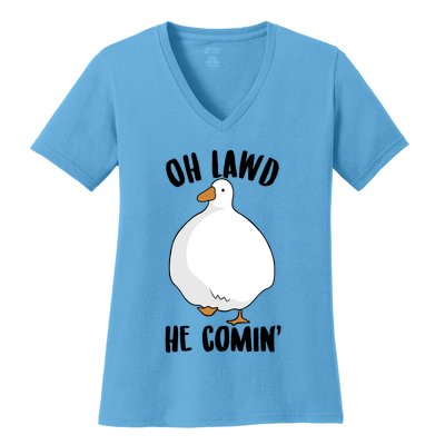 Oh Lawd He Comin Thicc Goose Meme Women's V-Neck T-Shirt