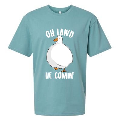 Oh Lawd He Comin Thicc Goose Meme Sueded Cloud Jersey T-Shirt