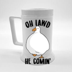 Oh Lawd He Comin Thicc Goose Meme Beer Stein