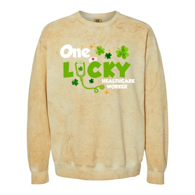 One Lucky Healthcare Worker Funny St Patricks Day Nurse Cute Gift Colorblast Crewneck Sweatshirt