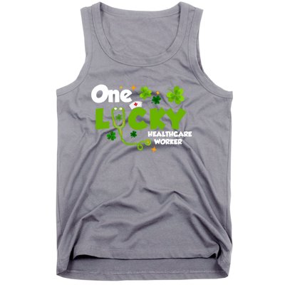 One Lucky Healthcare Worker Funny St Patricks Day Nurse Cute Gift Tank Top