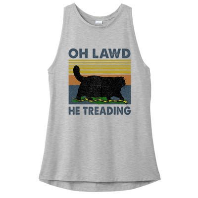 Oh Lawd He Treading Ladies PosiCharge Tri-Blend Wicking Tank