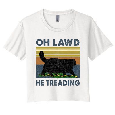 Oh Lawd He Treading Women's Crop Top Tee