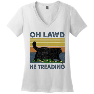 Oh Lawd He Treading Women's V-Neck T-Shirt