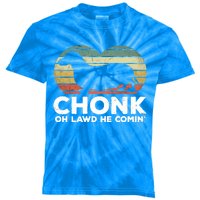 Oh Lawd He Comin' Funny Chonk Wiener Dog Chunky Gift Kids Tie-Dye T-Shirt