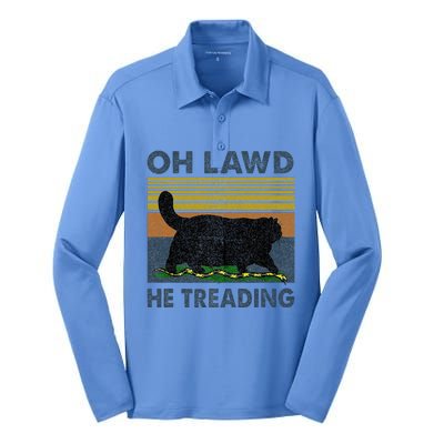 Oh Lawd He Treading Silk Touch Performance Long Sleeve Polo