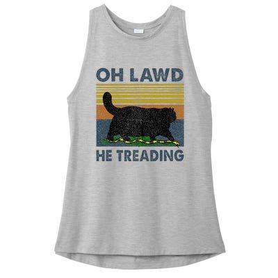 Oh Lawd He Treading Ladies PosiCharge Tri-Blend Wicking Tank