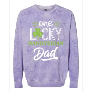 One Lucky Hanoverian Horse Dad Irish Horseback Riding Gift Colorblast Crewneck Sweatshirt