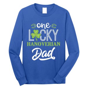 One Lucky Hanoverian Horse Dad Irish Horseback Riding Gift Long Sleeve Shirt