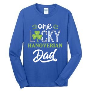 One Lucky Hanoverian Horse Dad Irish Horseback Riding Gift Tall Long Sleeve T-Shirt