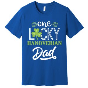 One Lucky Hanoverian Horse Dad Irish Horseback Riding Gift Premium T-Shirt