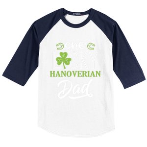 One Lucky Hanoverian Horse Dad Irish Horseback Riding Gift Baseball Sleeve Shirt