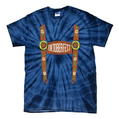 Oktoberfest Lederhosen Halloween Costume German Tie-Dye T-Shirt