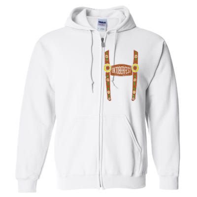 Oktoberfest Lederhosen Halloween Costume German Full Zip Hoodie