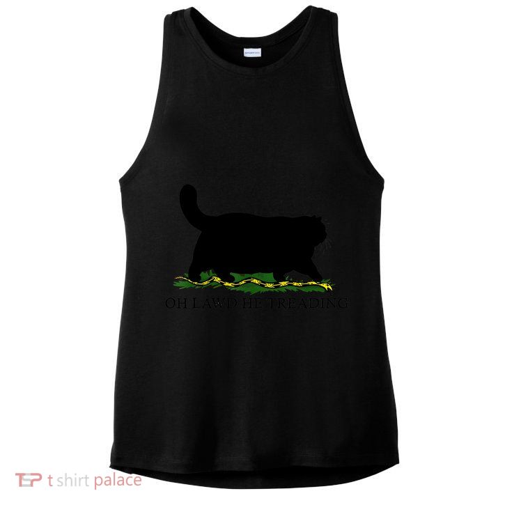 Oh Lawd He Treading Black Cat Ladies PosiCharge Tri-Blend Wicking Tank