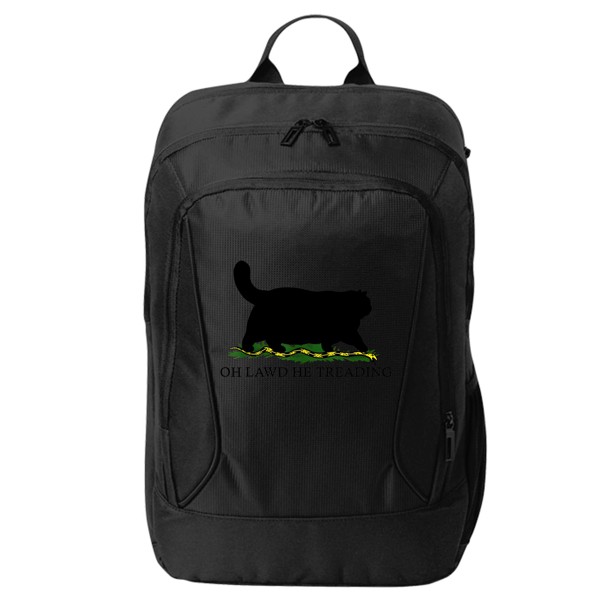 Oh Lawd He Treading Black Cat City Backpack
