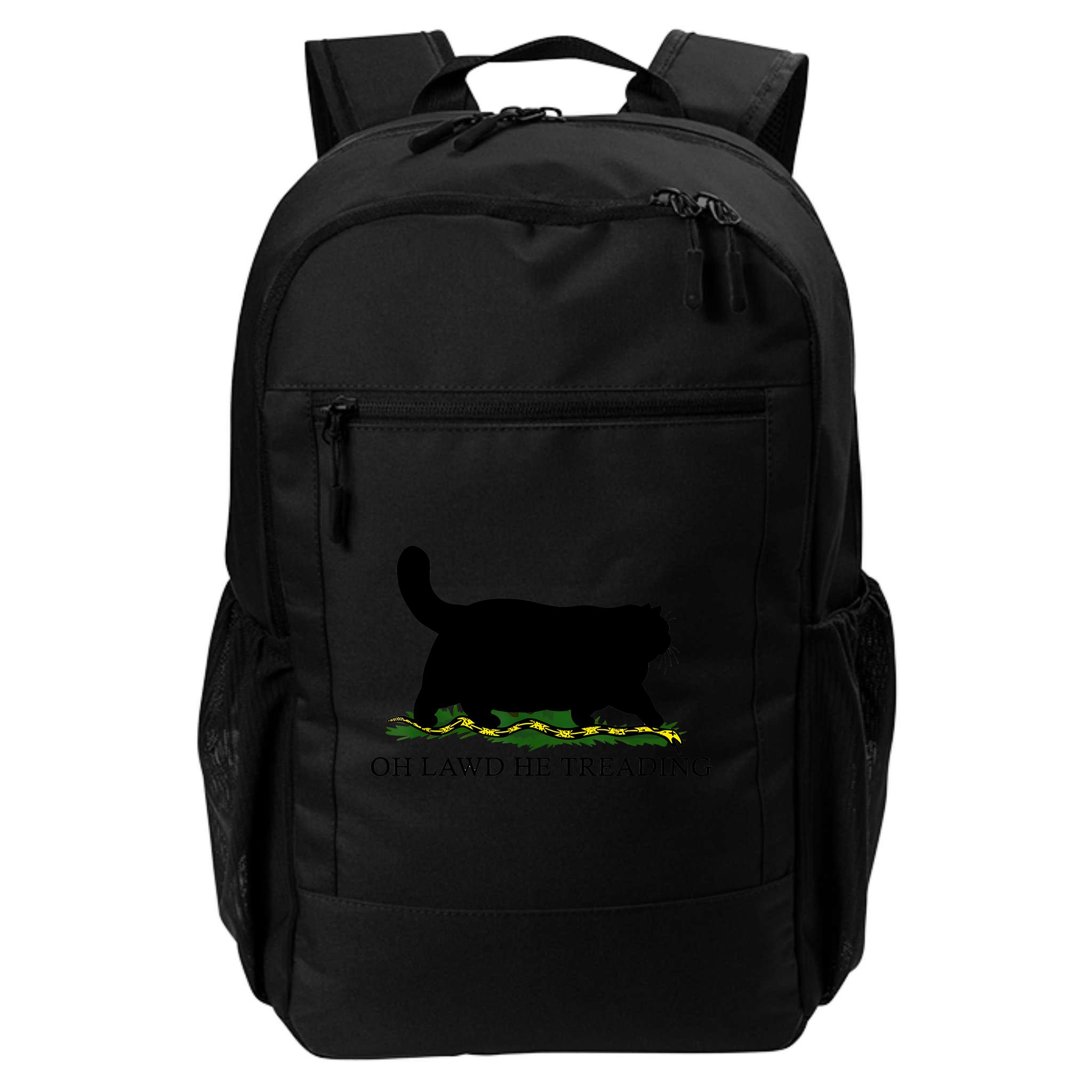 Oh Lawd He Treading Black Cat Backpack