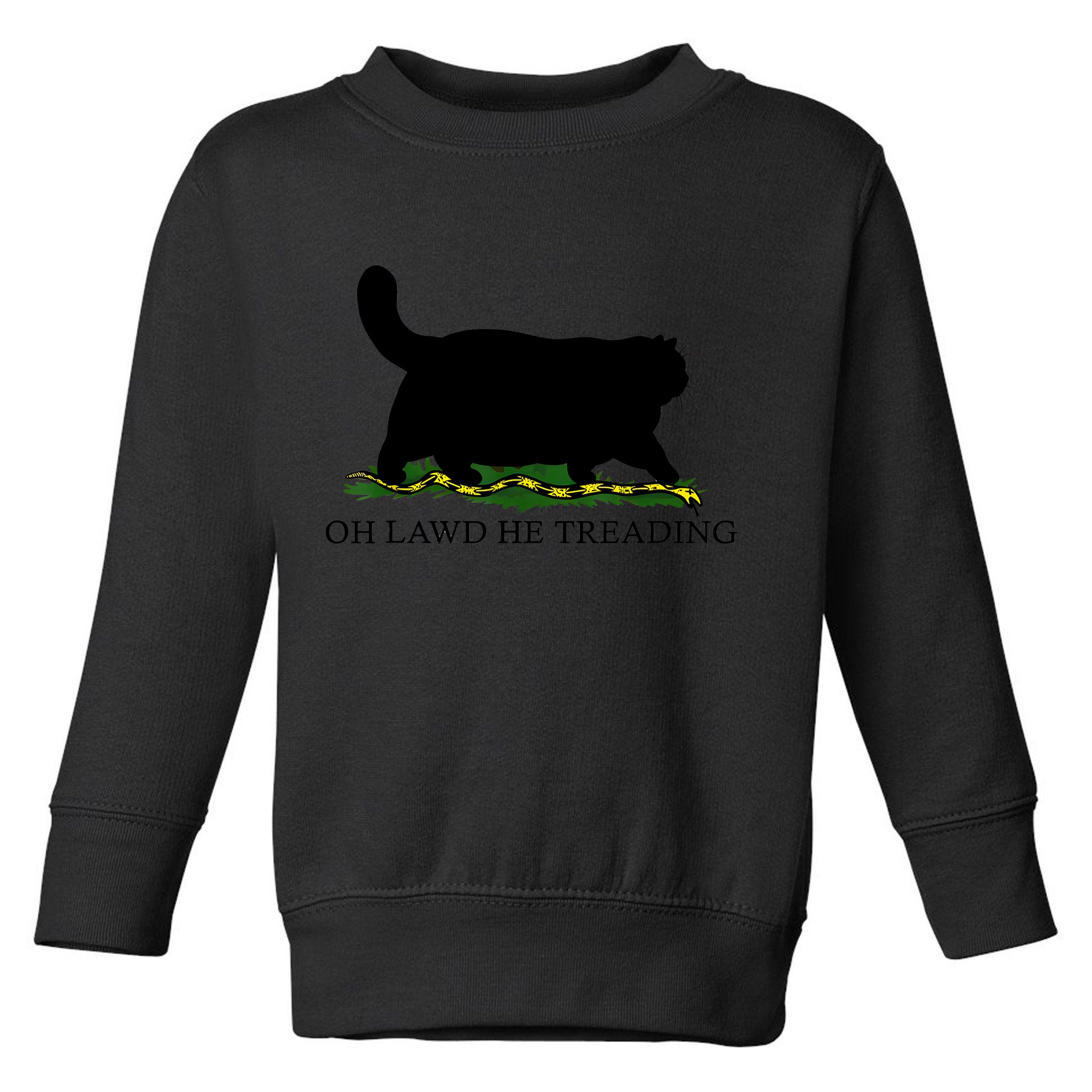 Oh Lawd He Treading Black Cat Toddler Sweatshirt