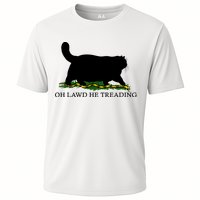 Oh Lawd He Treading Black Cat Cooling Performance Crew T-Shirt