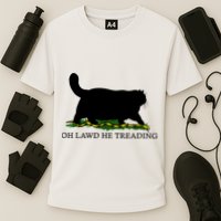 Oh Lawd He Treading Black Cat Cooling Performance Crew T-Shirt