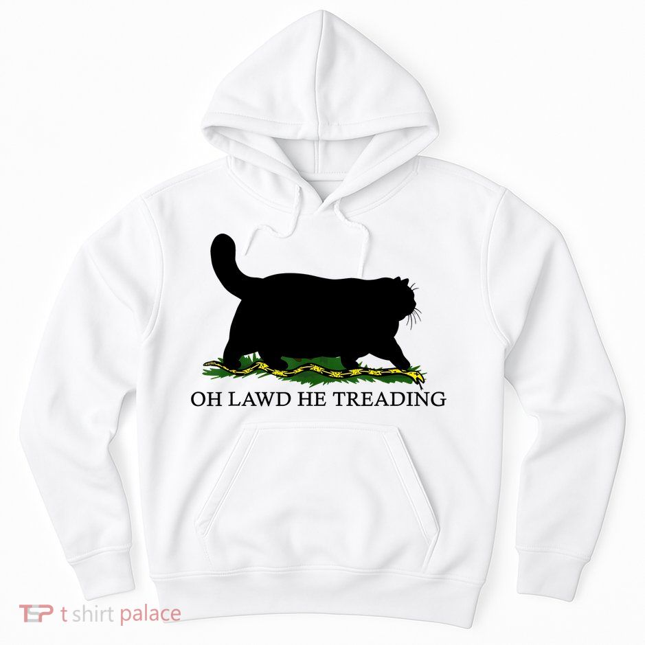 Oh Lawd He Treading Black Cat Hoodie
