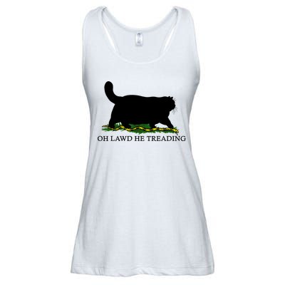 Oh Lawd He Treading Black Cat Ladies Essential Flowy Tank