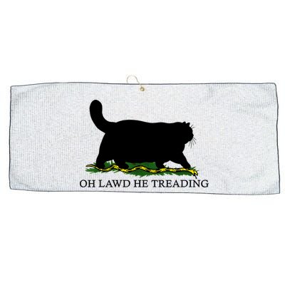 Oh Lawd He Treading Black Cat Large Microfiber Waffle Golf Towel
