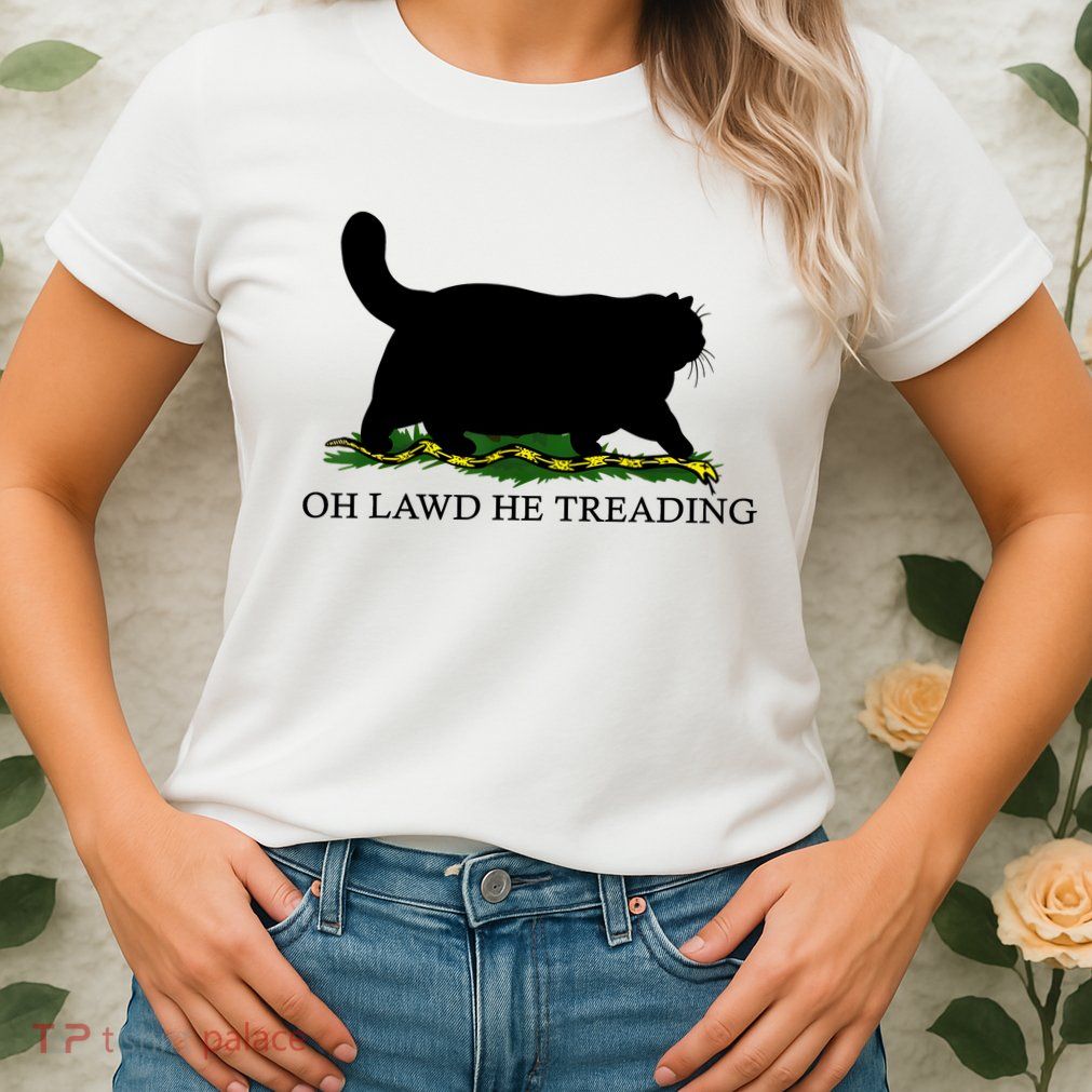 Oh Lawd He Treading Black Cat Womens T-Shirt