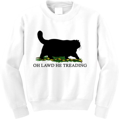 Oh Lawd He Treading Black Cat Kids Sweatshirt