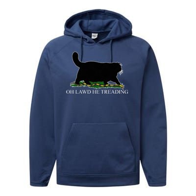 Oh Lawd He Treading Funny Cat Performance Fleece Hoodie