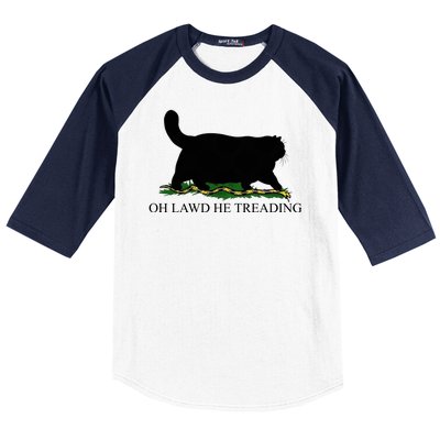 Oh Lawd He Treading Funny Cat Baseball Sleeve Shirt