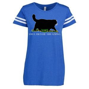 Oh Lawd He Treading Funny Cat Enza Ladies Jersey Football T-Shirt