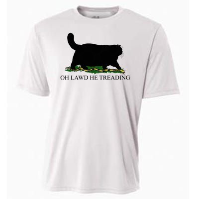 Oh Lawd He Treading Funny Cat Cooling Performance Crew T-Shirt