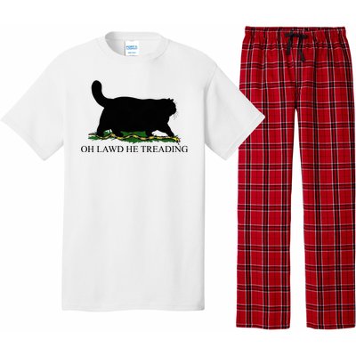 Oh Lawd He Treading Funny Cat Pajama Set