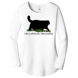 Oh Lawd He Treading Funny Cat Women's Perfect Tri Tunic Long Sleeve Shirt