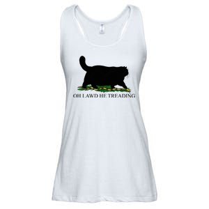 Oh Lawd He Treading Funny Cat Ladies Essential Flowy Tank