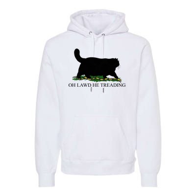 Oh Lawd He Treading Funny Cat Premium Hoodie