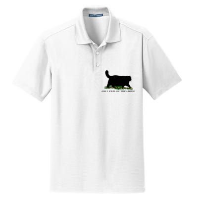 Oh Lawd He Treading Funny Cat Dry Zone Grid Polo