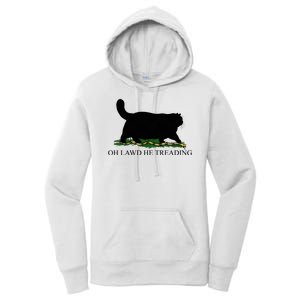 Oh Lawd He Treading Funny Cat Women's Pullover Hoodie