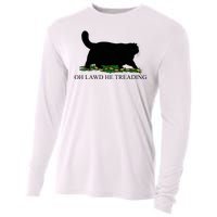 Oh Lawd He Treading Funny Cat Cooling Performance Long Sleeve Crew