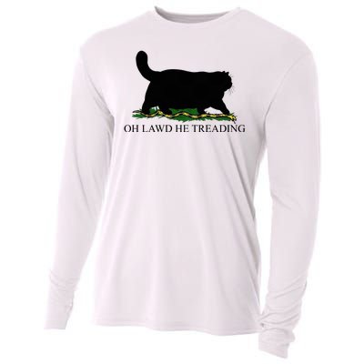 Oh Lawd He Treading Funny Cat Cooling Performance Long Sleeve Crew