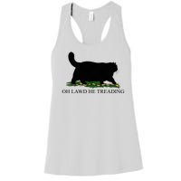 Oh Lawd He Treading Funny Cat Women's Racerback Tank