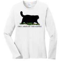 Oh Lawd He Treading Funny Cat Ladies Long Sleeve Shirt