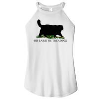 Oh Lawd He Treading Funny Cat Women's Perfect Tri Rocker Tank